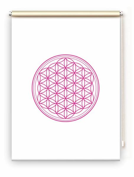 Rollo Blume des Lebens magenta blanco  - Sichtschutz Extartiqe